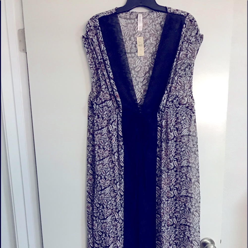 Full length sheer swim cover-up